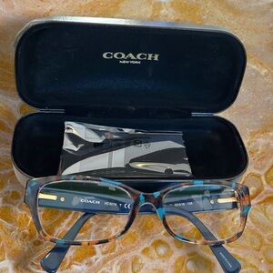 Like New Coach Tortoiseshell Glasses with Blue Accents. Prescription. Use Frame
